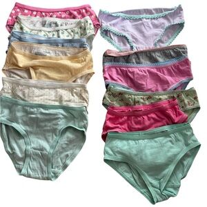 Girls' Assorted Cotton Briefs 12 Pack - Pastel Multi Colored